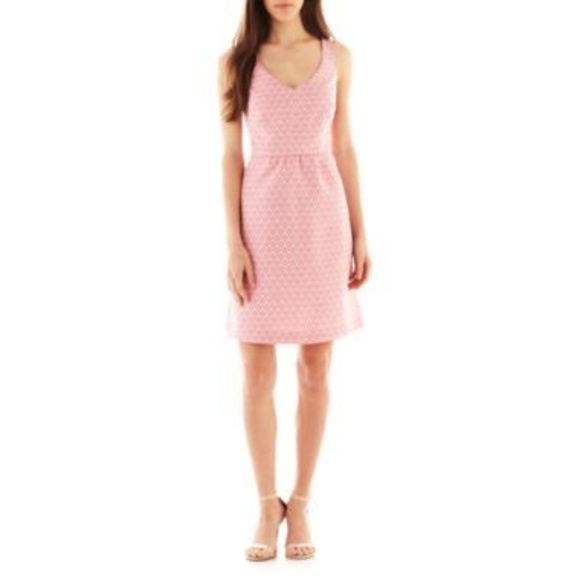 I HEART RONSON Pink Jacquard Sleeveless Dress D7 - Picture 7 of 7